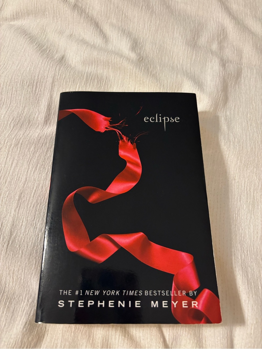 Eclipse by Stephenie Meyer — Black Cover with Red Ribbon